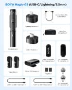 BOYA Magic Transformable Al-Powered Mini Wireless Microphone Boya 02 Mic